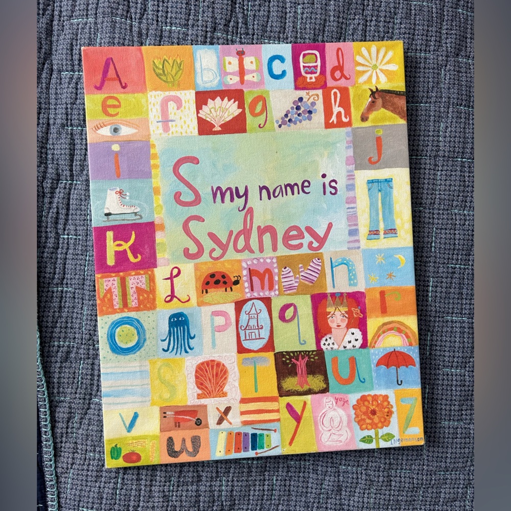Land of Nod “S my name is Sydney” Canvas Cheerful ABCs Print